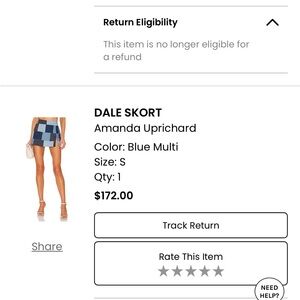 Amanda Uprichard Women's DaleBlue Multi Skort